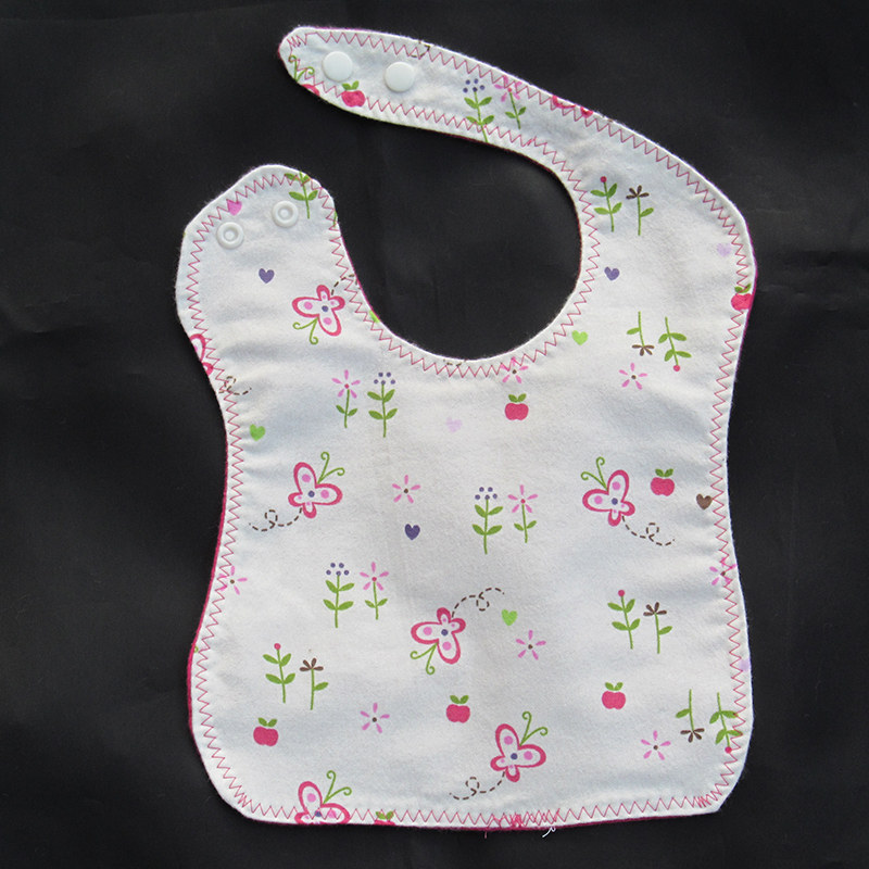 Apples and Butterflies Contoured Bib