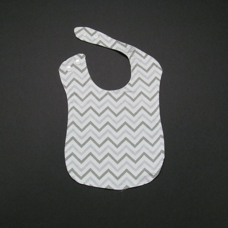 Grey Chevron Countoured Bib