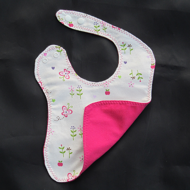 Apples and Butterflies Contoured Bib